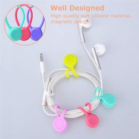 5 Pack Magnetic Twist Ties; Silicone Magnetic Cable Ties Clips For Cord Warps Keeper; Strong Holding Stuff For Organizing Cables; Cable Organizer