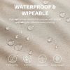 Textured Linen Table Cloth for Rectangle Tables - Khaki Tablecloths Rectangular Waterproof Wrinkle Free Wipeable Dining Table Cover for Spring Wedding