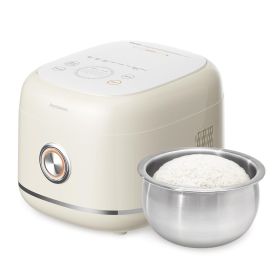 Joydeem Stainless Steel Rice Cooker, Uncoated Non-stick 316L Stainless Steel Inner Pot Rice Cookers, 6 Cup Uncooked, 3L/3.2 qt, DFB-D300