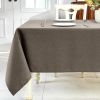 Textured Linen Table Cloth for Rectangle Tables - Mocha Tablecloths Rectangular Waterproof Wrinkle Free Wipeable Dining Table Cover for Spring Wedding
