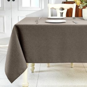 Textured Linen Table Cloth for Rectangle Tables - Mocha Tablecloths Rectangular Waterproof Wrinkle Free Wipeable Dining Table Cover for Spring Wedding