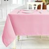 Textured Linen Table Cloth for Rectangle Table - Pink Tablecloths Rectangular Waterproof Wrinkle Free Wipeable Dining Table Cover for Spring Wedding B