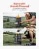 VEVOR Camping Rocket Stove, Wood Burning Portable Rocket Stove with Carrying Bag for Backpacking, SPCC Steel, Double Door, Burn Twigs