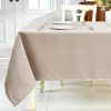 Textured Linen Table Cloth for Rectangle Tables - Khaki Tablecloths Rectangular Waterproof Wrinkle Free Wipeable Dining Table Cover for Spring Wedding