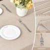 Textured Linen Table Cloth for Rectangle Tables - Khaki Tablecloths Rectangular Waterproof Wrinkle Free Wipeable Dining Table Cover for Spring Wedding