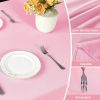 Textured Linen Table Cloth for Rectangle Tables - Pink Tablecloths Rectangular Waterproof Wrinkle Free Wipeable Dining Table Cover for Spring Wedding