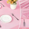 Textured Linen Table Cloth for Rectangle Table - Pink Tablecloths Rectangular Waterproof Wrinkle Free Wipeable Dining Table Cover for Spring Wedding B