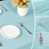 Textured Linen Table Cloth for Rectangle Tables - Light Blue Rectangular Waterproof Wrinkle Free Wipeable Dining Table Cover for Spring Wedding Birthd