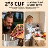 Food Processor, Electric Meat Grinder, Vegetable Chopper, with Dual Bowls