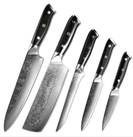 Japanese Damascus steel knife kitchen knife fruit knife (Option: 5Pcs)