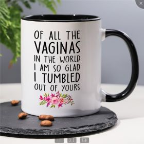 Ceramic Coffee Cup (Option: Black inside humor and wit)