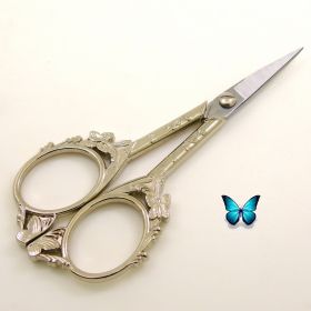 Butterfly Cut Retro Cut Cute Shape Tailor Scissors Yarn Embroidery Thread Head Household Scissors (Option: silver)