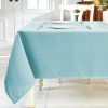 Textured Linen Table Cloth for Rectangle Table - Light Blue Tablecloths Rectangular Waterproof Wrinkle Free Wipeable Dining Table Cover for Spring Wed