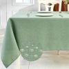 Textured Linen Table Cloth for Rectangle Table - Sage Green Christmas Tablecloths Rectangular Waterproof Wrinkle Free Wipeable Dining Cover for Spring