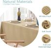 Faux Linen Rectangle Tablecloth Waterproof 52x70 inch Table Cloth Stain and Wrinkle Resistant Washable, Decorative Fabric Table Cover for Dining