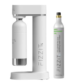 FIZZIT™ Spärklï Carbonated Water Soda Maker with Stainless Steel Bottle – Eco-Friendly, Dishwasher Bottles - Sparkling Water Maker (C02 Cylinder: 1 Pack, Color: White)