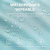 Textured Linen Table Cloth for Rectangle Table - Light Blue Tablecloths Rectangular Waterproof Wrinkle Free Wipeable Dining Table Cover for Spring Wed