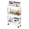 Three and four tier cart shelves, bedroom shelves, kitchen activity shelves